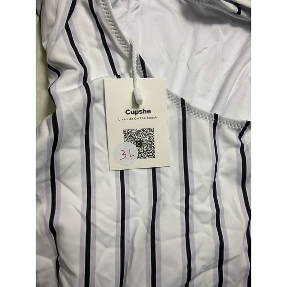 CUPSHE Stay Young Stripe One-Piece Swimsuit | NWT Size - L - Picture 11 of 12